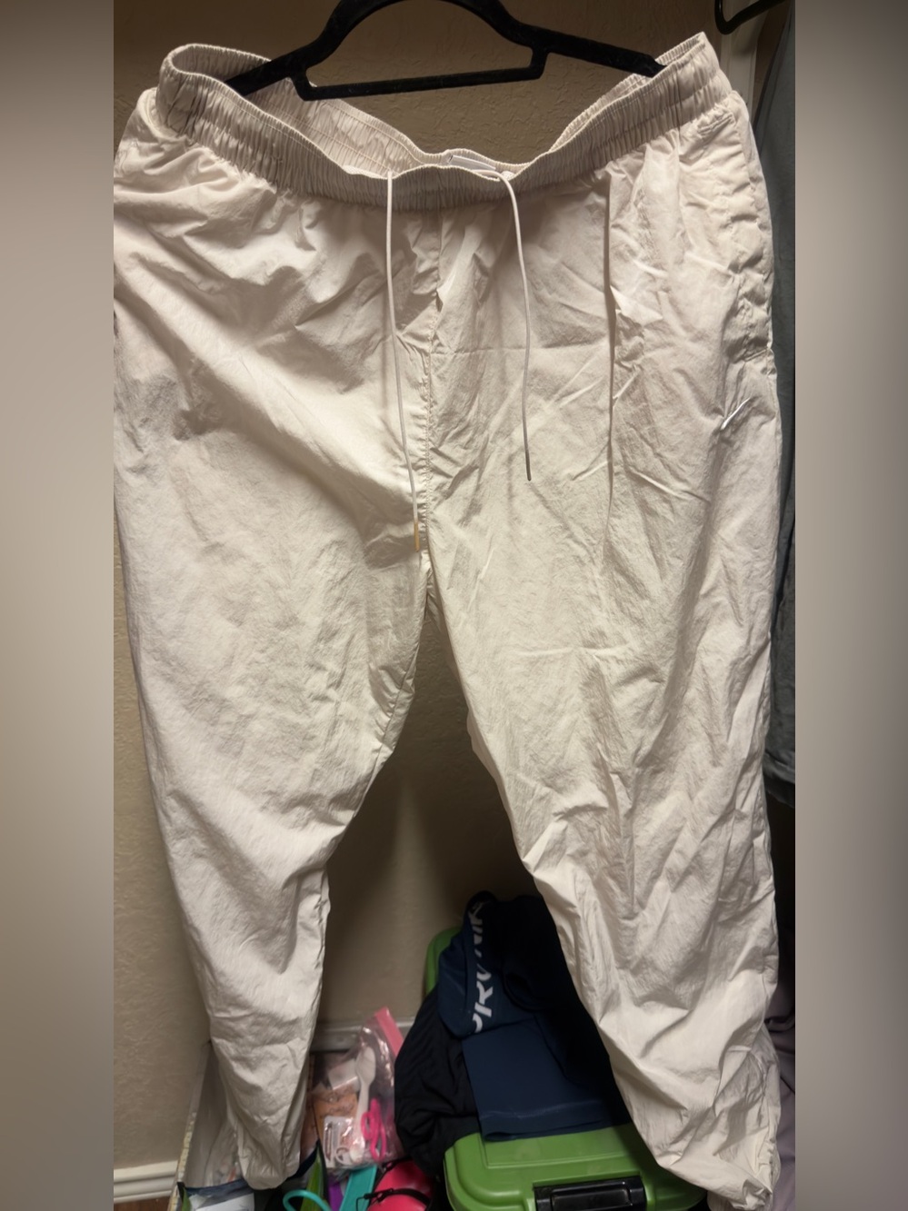 White Drawstring Casual Nike Pants